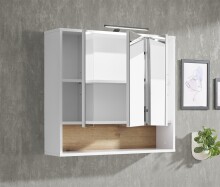 Badezimmer-Set >Liguria< (3-tlg.) in Weiß / Evoke Eiche Dekor - 160x191x40 (BxHxT)