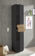 Badezimmer-Set >Liguria< (3-tlg.) in Anthrazit / Evoke Eiche Dekor - 140x191x40 (BxHxT)