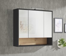 Badezimmer-Set >Liguria< (3-tlg.) in Anthrazit / Evoke Eiche Dekor - 140x191x40 (BxHxT)