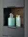 Badezimmer-Set >Denver< (4-tlg.) in schwarz / Evoke Eiche Dekor - 200x195x35 (BxHxT)