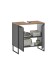 Badezimmer-Set >Denver< (4-tlg.) in schwarz / Evoke Eiche Dekor - 200x195x35 (BxHxT)