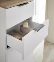 Badezimmer-Set >Denver< (4-tlg.) in weiß matt / Evoke Eiche Dekor - 200x195x35 (BxHxT)