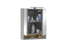 Badezimmer-Set >Denver< (2-tlg.) in grau matt / Evoke Eiche Dekor - 60x195x35 (BxHxT)