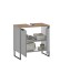 Badezimmer-Set >Denver< (2-tlg.) in grau matt / Evoke Eiche Dekor - 60x195x35 (BxHxT)