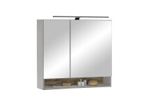 Badezimmer-Set >Denver< (2-tlg.) in grau matt / Evoke Eiche Dekor - 80x195x35 (BxHxT)