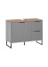 Badezimmer-Set >Denver< (2-tlg.) in grau matt / Evoke Eiche Dekor - 80x195x35 (BxHxT)