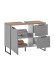 Badezimmer-Set >Denver< (2-tlg.) in grau matt / Evoke Eiche Dekor - 80x195x35 (BxHxT)