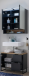 Badezimmer-Set >Denver< (2-tlg.) in schwarz / Evoke Eiche Dekor - 80x195x35 (BxHxT)