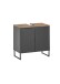 Badezimmer-Set >Denver< (3-tlg.) in schwarz / Evoke Eiche Dekor - 140x195x35 (BxHxT)