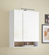 Badezimmer-Set >Denver< (3-tlg.) in weiß matt / Evoke Eiche Dekor - 140x195x35 (BxHxT)