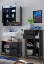 Badezimmer-Set >Denver< (3-tlg.) in schwarz matt /...