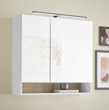 Badezimmer-Set >Denver< (3-tlg.) in weiß matt / Evoke Eiche Dekor - 160x195x35 (BxHxT)