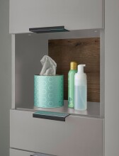 Badezimmer-Set >Denver< (3-tlg.) in grau matt / Evoke Eiche Dekor - 140x195x35 (BxHxT)