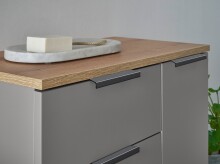Badezimmer-Set >Denver< (3-tlg.) in grau matt / Evoke Eiche Dekor - 140x195x35 (BxHxT)