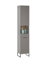 Badezimmer-Set >Denver< (3-tlg.) in grau matt / Evoke Eiche Dekor - 140x195x35 (BxHxT)