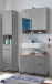 Badezimmer-Set >Denver< (3-tlg.) in grau matt / Evoke Eiche Dekor - 140x195x35 (BxHxT)