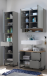 Badezimmer-Set >Denver< (3-tlg.) in grau matt / Evoke Eiche Dekor - 140x195x35 (BxHxT)