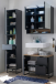 Badezimmer-Set >Denver< (3-tlg.) in schwarz matt / Evoke Eiche Dekor - 140x195x35 (BxHxT)