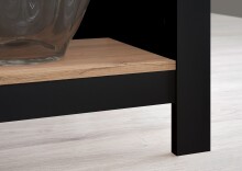 Kochinsel >Sugar< 4 Fächer, Schwarz / Artisan Eiche Dekor - 124x90x75 (BxHxT)