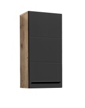 Badezimmer-Set >Vista< (5-tlg.) in Viking Oak / Schwarz - 170x190x31 (BxHxT)