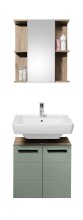 Badezimmer-Set >Vista< (2-tlg.) in Viking Oak / Schilfgrün - 60x190x31 (BxHxT)