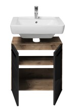 Badezimmer-Set >Vista< (3-tlg.) in Viking Oak / Schwarz - 115x190x31 (BxHxT)