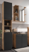 Badezimmer-Set >Vista< (3-tlg.) in Viking Oak / Schwarz - 115x190x31 (BxHxT)
