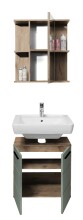 Badezimmer-Set >Vista< (3-tlg.) in Viking Oak / Schilfgrün - 115x190x31 (BxHxT)
