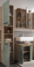 Badezimmer-Set >Vista< (3-tlg.) in Viking Oak / Schilfgrün - 115x190x31 (BxHxT)