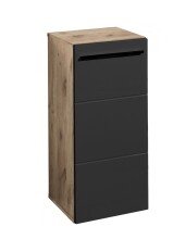 Badezimmer-Set >Vista< (4-tlg.) in Viking Oak / Schwarz  - 115x190x31 (BxHxT)