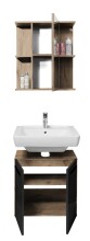 Badezimmer-Set >Vista< (4-tlg.) in Viking Oak / Schwarz  - 115x190x31 (BxHxT)