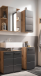 Badezimmer-Set >Vista< (4-tlg.) in Viking Oak / Schwarz  - 115x190x31 (BxHxT)