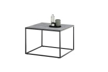 Couchtisch >FARGO< in grau / schwarz, Metall / Glas - 60x45x60cm (BxHxT)