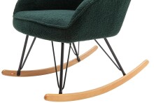 Schaukelstuhl >HOPKINS < in olive, Polyester/ Metall/ Buche - 69x91x80cm (BxHxT)