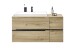 Waschbeckenunterschrank >Memphis< Grau / Artisan Eiche Dekor - 110x54x53cm (BxHxT)