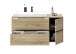 Waschbeckenunterschrank >Memphis< Grau / Artisan Eiche Dekor - 110x54x53cm (BxHxT)
