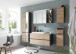 Waschbeckenunterschrank >Memphis< Grau / Artisan Eiche Dekor - 110x54x53cm (BxHxT)