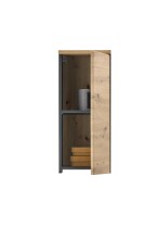 Hängeschrank >Memphis< Grau / Artisan Eiche Dekor - 30x70x23cm (BxHxT)