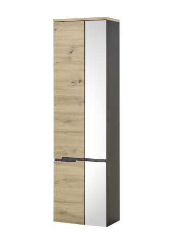 Hängeschrank >Memphis< Grau / Artisan Eiche Dekor - 50x176x31cm (BxHxT)