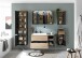 Badkommode >Memphis< Grau / Artisan Eiche Dekor - 30x74x31cm (BxHxT)