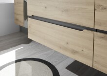 Badezimmer-Set >Memphis< (5-tlg. ) Grau / Artisan Eiche Dekor - 230x176x53 (BxHxT)