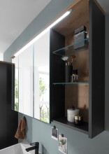 Badezimmer-Set >Memphis< (5-tlg. ) Grau / Artisan Eiche Dekor - 230x176x53 (BxHxT)