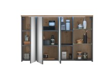 Badezimmer-Set >Memphis< (5-tlg. ) Grau / Artisan Eiche Dekor - 230x176x53 (BxHxT)