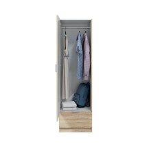 Kleiderschrank >GARONA< 1 Tür, 1 Schublade, Canadian Eiche Dekor - 50x170x51 (BxHxT)