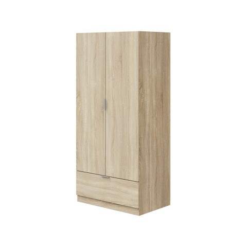 Kleiderschrank >GARONA< 2 Türen, 1 Schublade, in Canadian Eiche Dekor - 80x170x51 (BxHxT)