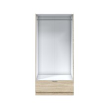 Kleiderschrank >GARONA< 2 Türen, 1 Schublade, in Canadian Eiche Dekor - 80x170x51 (BxHxT)
