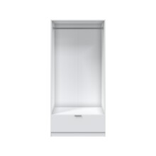 Kleiderschrank >GARONA< 2 Türen, 1 Schublade, in Weiß - 80x170x51 (BxHxT)