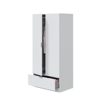Kleiderschrank >GARONA< 2 Türen, 1 Schublade, in Weiß - 80x170x51 (BxHxT)