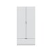 Kleiderschrank >GARONA< 2 Türen, 1 Schublade, in Weiß - 80x170x51 (BxHxT)
