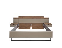 Bettanlage >Danao< in Mauvella Oak/Kashmir, Dekor - 285,4x96x207,6cm (BxHxT)